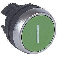 Кнопка с пружинным возвратом ∅ 22,3 - Osmoz - для компл. - потайная головка - без подсв. - зеленый с маркеровкой ''I'' | код 023809 |  Legrand